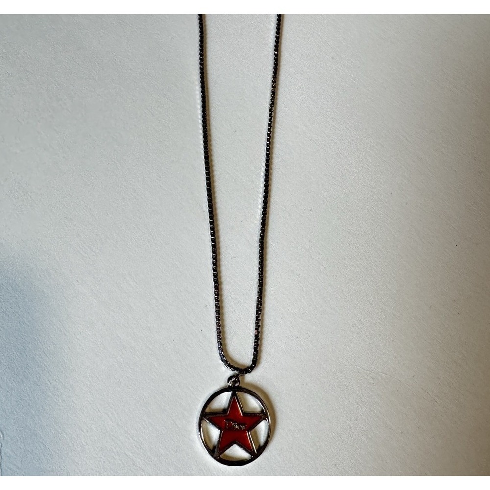 Christian Dior Star Necklace Silver Star Circle - Picture 3 of 6